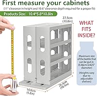 Vista 3 de Spice Rack Organizer 3 tier Seasoning Holder, Pull and Rotated Storage Cabinet for Kitchen Bathroom Countertop 10.8”H x 5.8”W x 10.4”D (Advance Gray)