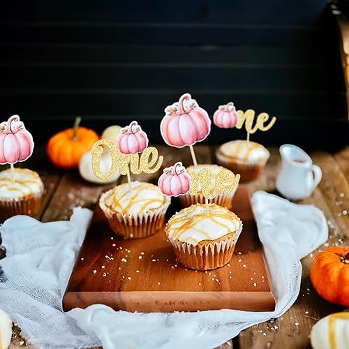 Miniatura 222 de 24 adornos de calabaza para cupcakes con purpurina para otoño, hojas, flores, calabaza, cupcakes, decoración de pasteles para Halloween, decoración