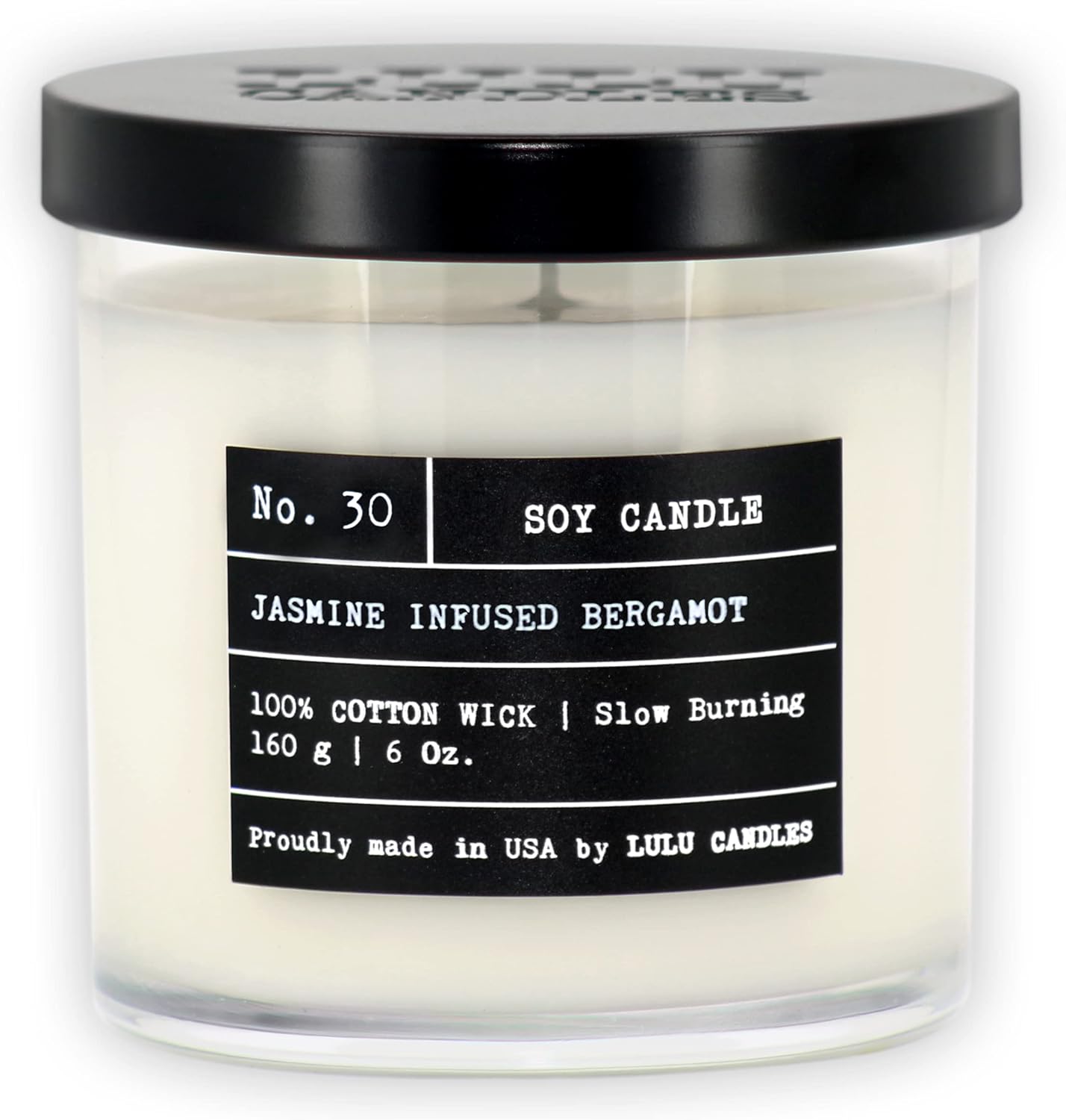 Lulu Candles Jasmine Infused Bergamot Luxury Scented Soy Jar Candle Hand