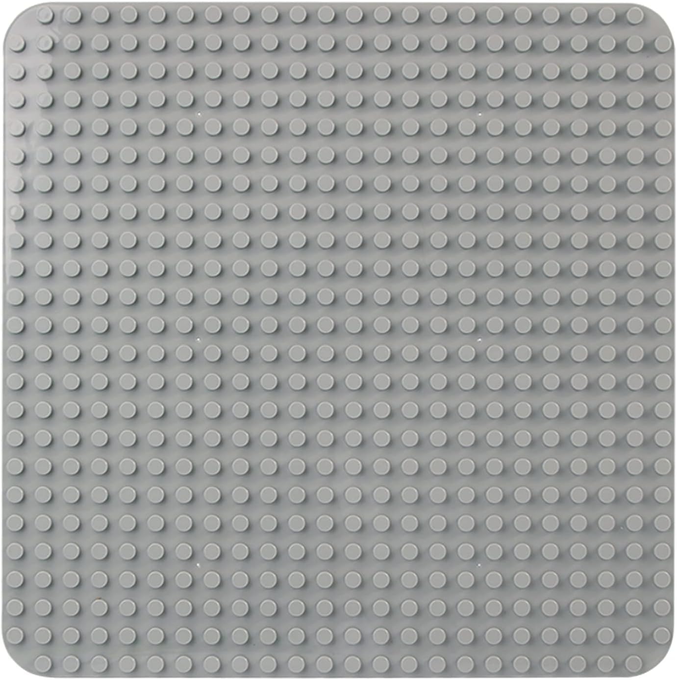 Large Building Plate Compatible with Lego Duplo Plates, Classic Base Plate for DUPLO Sets, 38 x 38 cm Plate Set for Creative Preschool Toy, Grey
