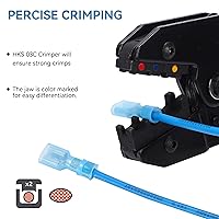 Vista 5 de HKS 150 Piezas Conectores de Desconexión Rápida de Espada Hembra de Nylon - Azul 16-14 AWG Kit de Conectores de Cable Eléctrico - Cobre Estañado