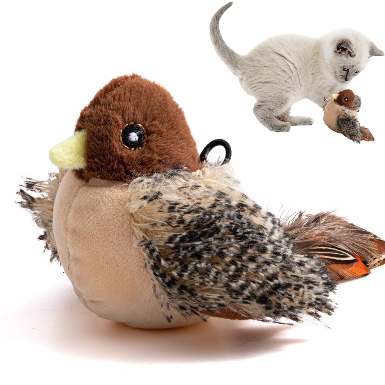 YUlLAN Celery Pets Cat Toy, Celery Pets Chirping Bird, Celerypets Bird Toy para Gatos, Recargable, Interactivo, Automático, Juguete para Pájaros Que Chirrían (A)