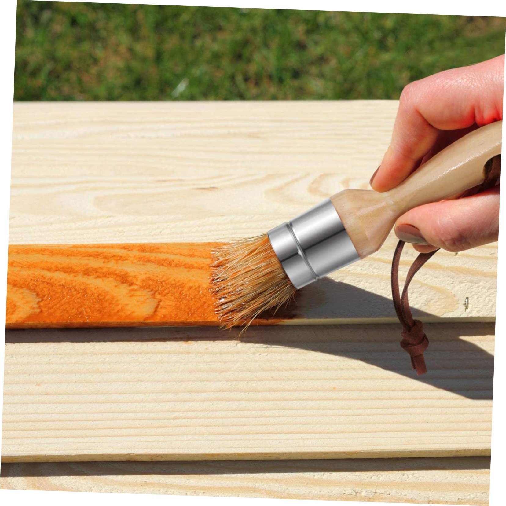 SHINEOFI Holz Griff Pinsel Für Lack Und Pinselset Mit Borstenpinseln Für Haushalt Und Heimdekoration Geeignet Für Möbel Tische Und Wände