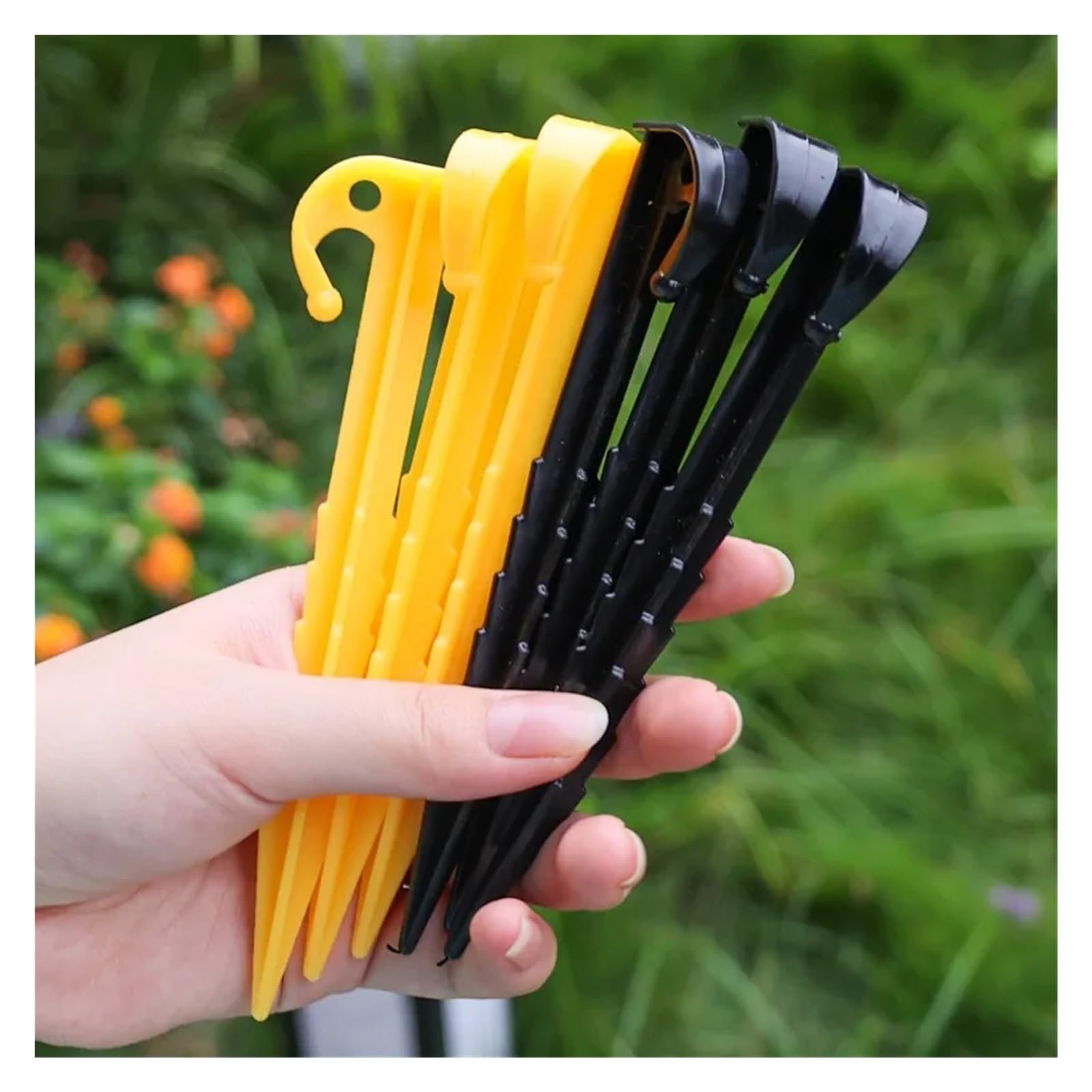 Piquets de Tente en Plastique, 20/50 pièces, Accessoires Clous, Camping Plein air, Piquet Triangulaire au Sol, auvent, Outils pour Camping, Tonnelles(Orange,20pcs)