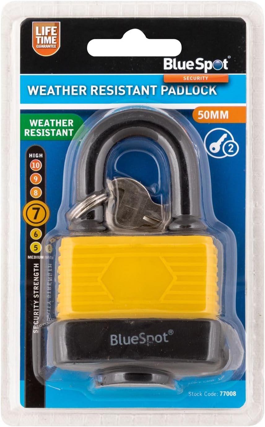 Fort Knox 77008 50mm Weather Resistant Padlock, Yellow