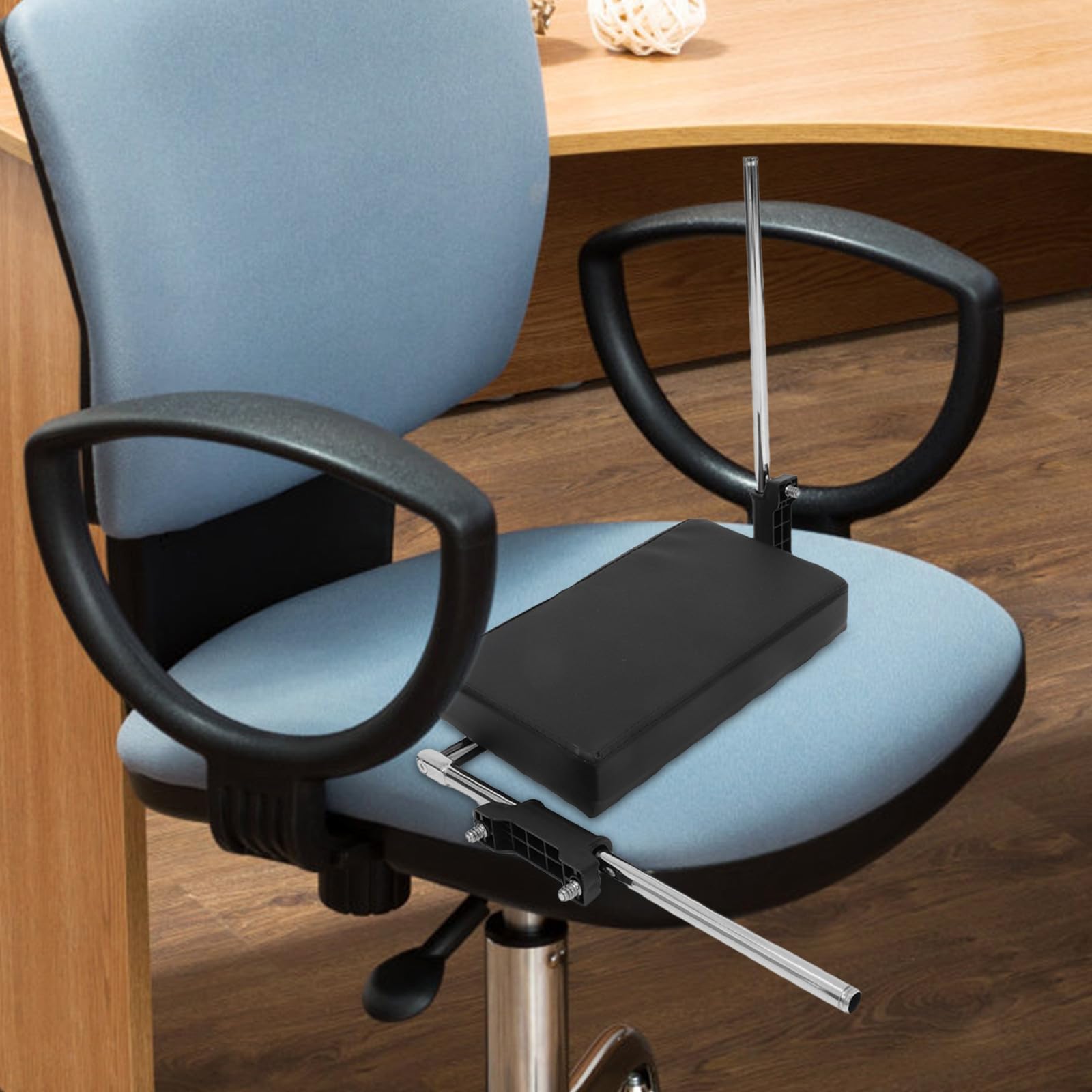 GALPADA Reposapiés para Silla de Oficina, Reposapiés bajo Acolchado de Espuma, Hierro y Plástico, Negro, para Sillón para Dormir, Oficina y Sillas Gaming