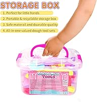 Vista 7 de Sets de herramientas de masa para niños y bebés, lindos accesorios de plastilina con rodillo, molde de masa, caja de almacenamiento, juguetes