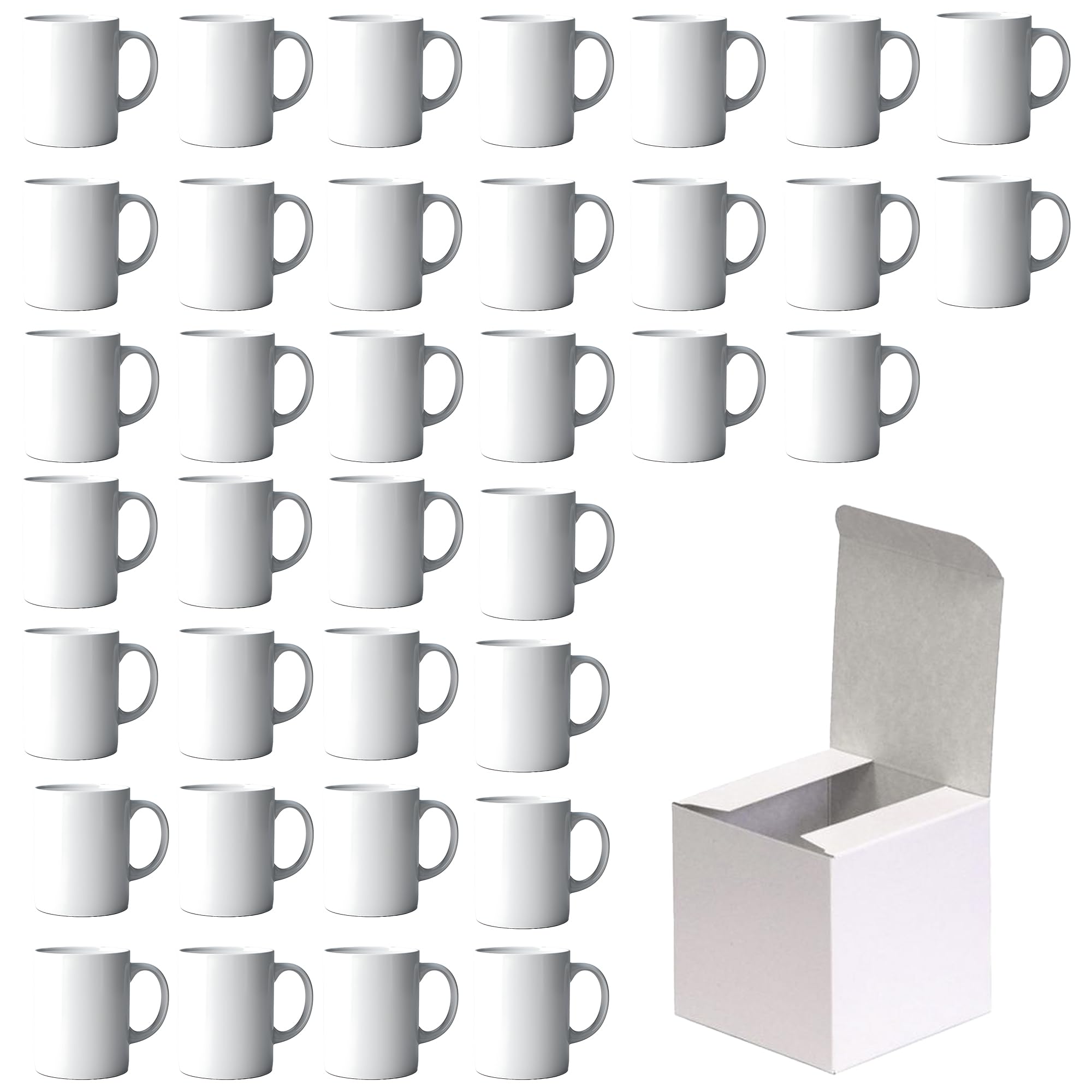 AL PRODUCTION Set Tazze per Sublimazione in Ceramica Bianca 330ml - Tazza Mug di Categoria AAA inclusa di Scatola per Gadget e Personalizzazioni - Made in Italy (Bianco, 36 Unità)