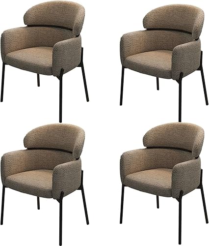 Miniatura 19 de Sillas de cocina de comedor con lino de algodón, juego de sillas de comedor con cojines, silla de sala de estar con almohadilla antideslizante