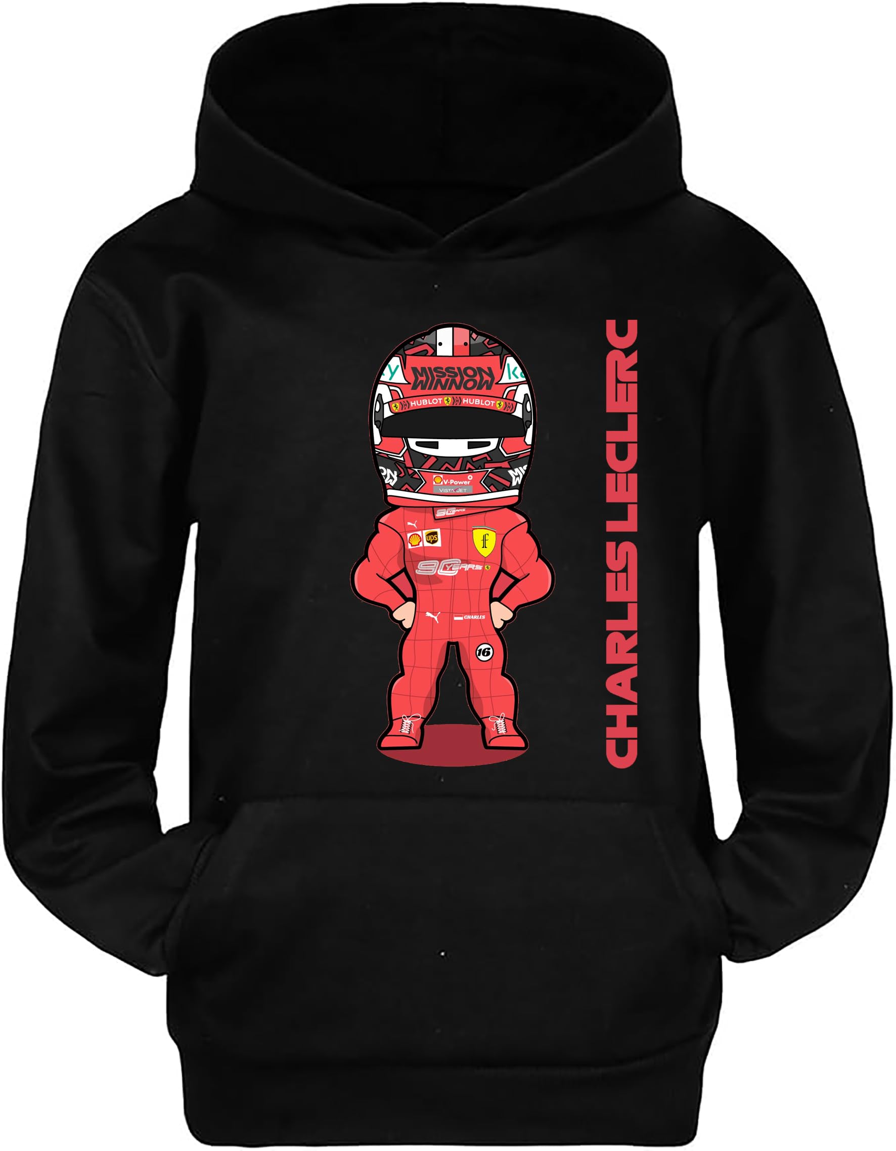 Felpa con Cappuccio Charles Leclerc 16 "Il predestinato 2026 Season Racing Team Unisex Taglie Bambino Bambina Ragazzi