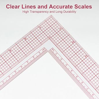 L-Shaped Sewing Ruler - ShiningUU 90 Degree Transparent Quilting Ruler for Fabric Pattern Making | Professional Tailor Measuring Tool for DIY & Craft