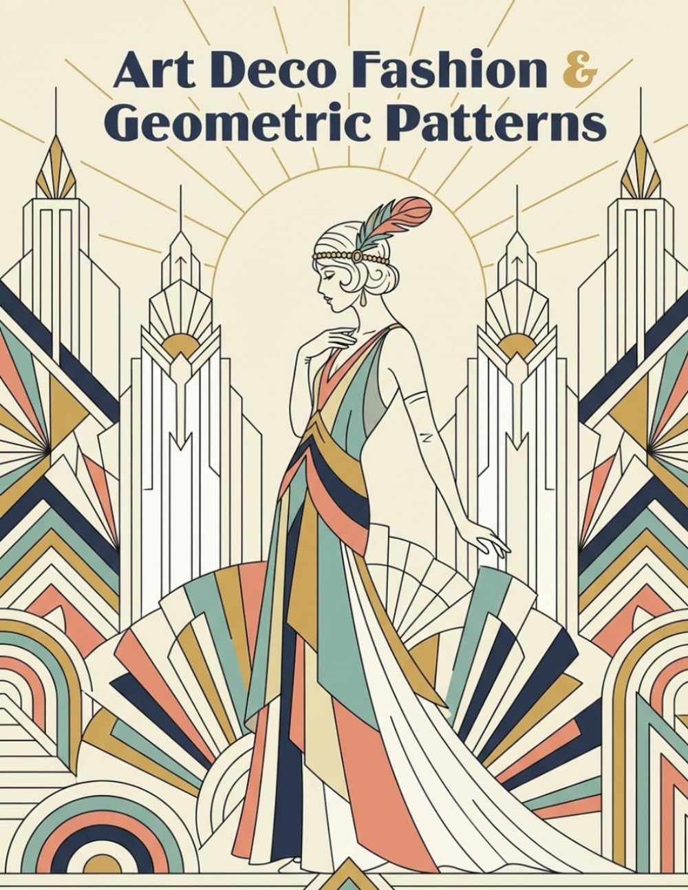 Art Deco Fashion & Geometric Patterns: Colouring Book