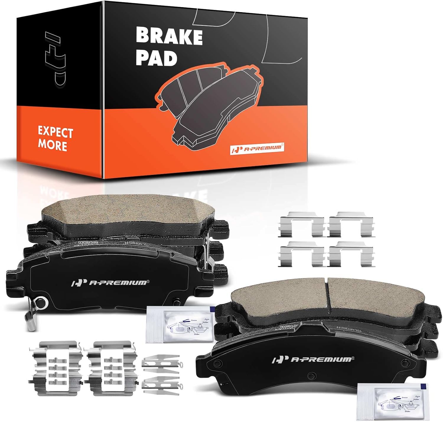 A-Premium Front and Rear Ceramic Brake Pads Set Compatible with Buick, Chevrolet, GMC, Isuzu, Oldsmobile and Saab Models - Trailblazer EXT, Rainier, Envoy, Envoy XL, Ascender, Bravada, 9-7x