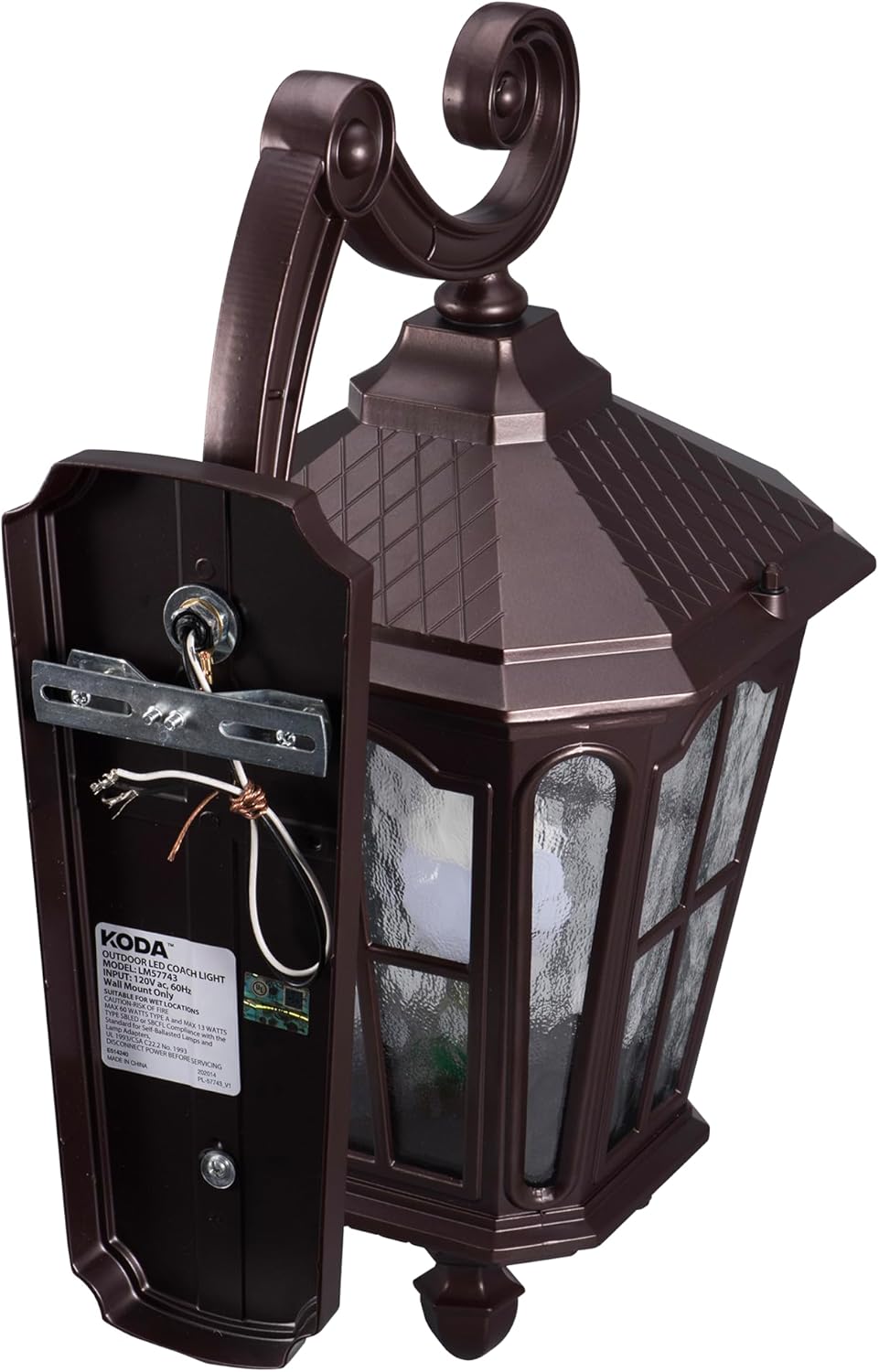 Koda Outdoor 19" LED Wall Lantern Exterior Wall Light Wall Sconce with Dusk to Dawn Weather-Resistant, Black Wall Light, LED Bulb Included, for Patio Entryway Garage