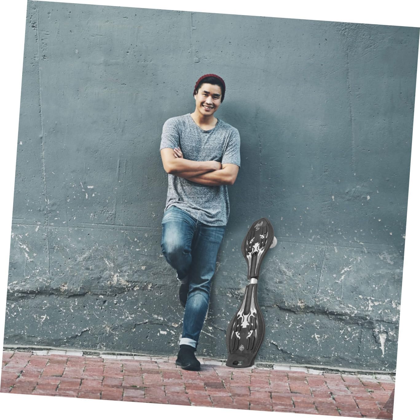 Glitter Wheel Caster Board Two-Wheel Balance Skateboard for Boys and Girls and Adults Sturdy Plastic Construction Fun Exercise Toy for Indoor and Outdoor Use