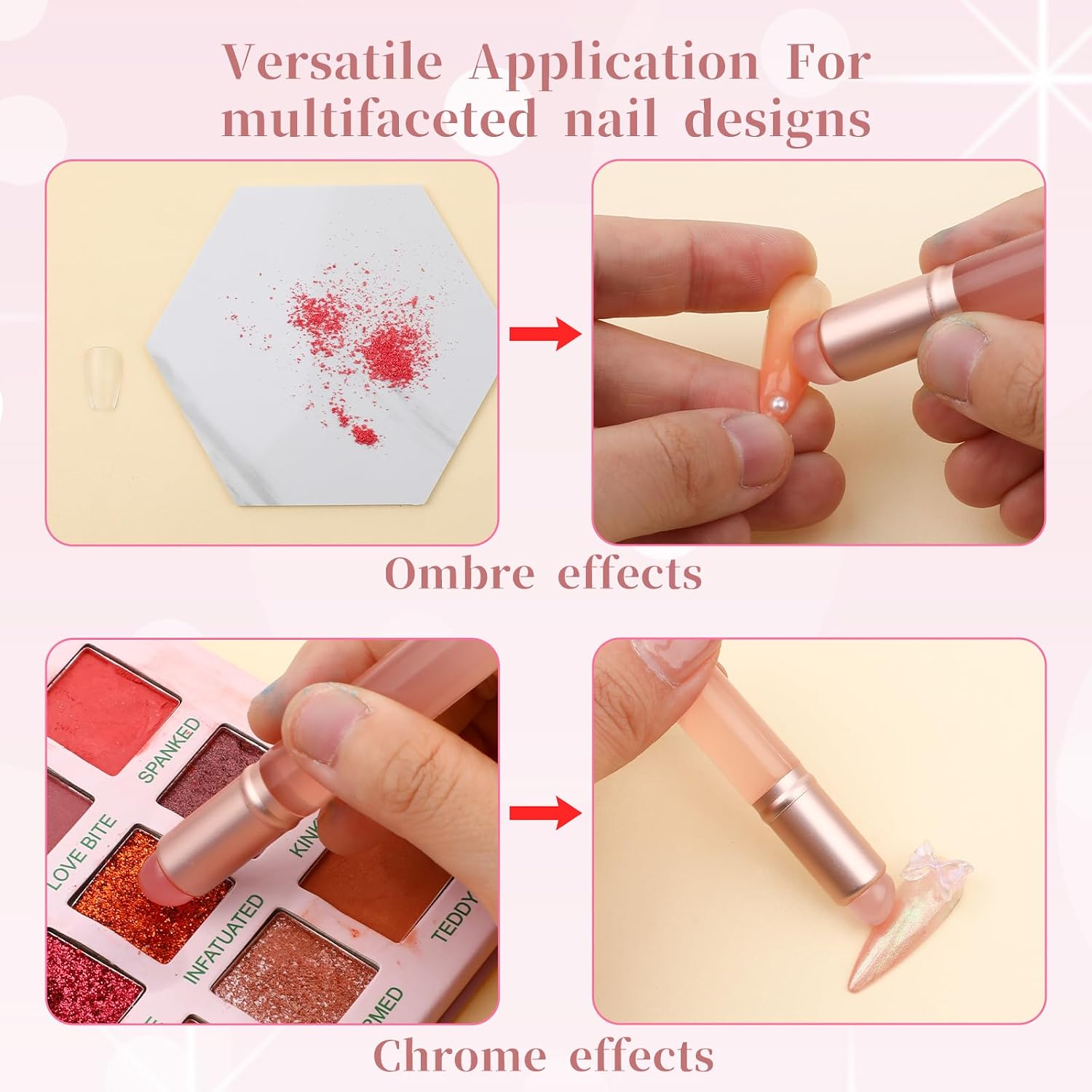 2PCS Ombre Nail Brush, Reusable Silicone Nail Gradient Brush Tools, Nail Painting Ombre Brushes, Nail Art Brushes for Ombre Nail, Gel Polish, Chrome Nail, Manicure DIY Tool