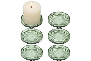 Essential Pillar Candle Plates: Green Glass Candle Holders for Every Occasion