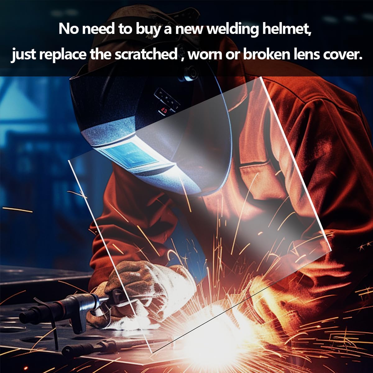 20 Pcs - 4.5 inch X 5.25 inch Welding Helmet Cover Lens, Outside Replacement Clear Lens Covers for Solar Auto Darkening Welding Helmet.