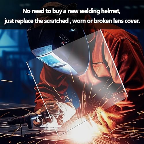 Miniatura 6 de Cubierta transparente para casco de soldadura de 4.33 x 3.54 pulgadas, repuesto universal de lente protectora de soldadura (20 unidades)