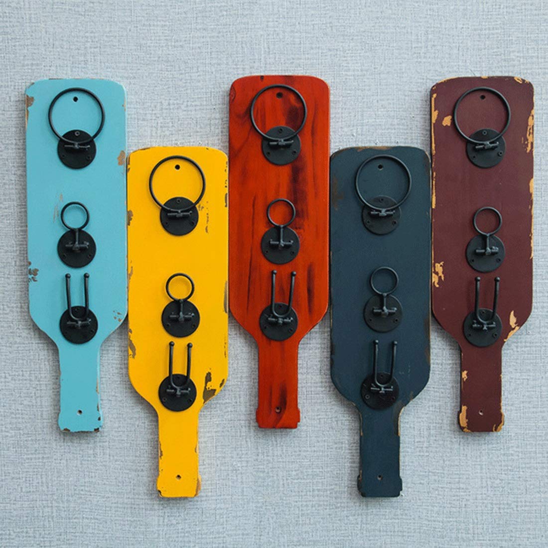 Neuheit Weinträger, Weinregale Wandmontage Massivholz Wand Hängen Weinflasche Rack, Küche Dekoration Für Bars Restaurküchen/K Blue