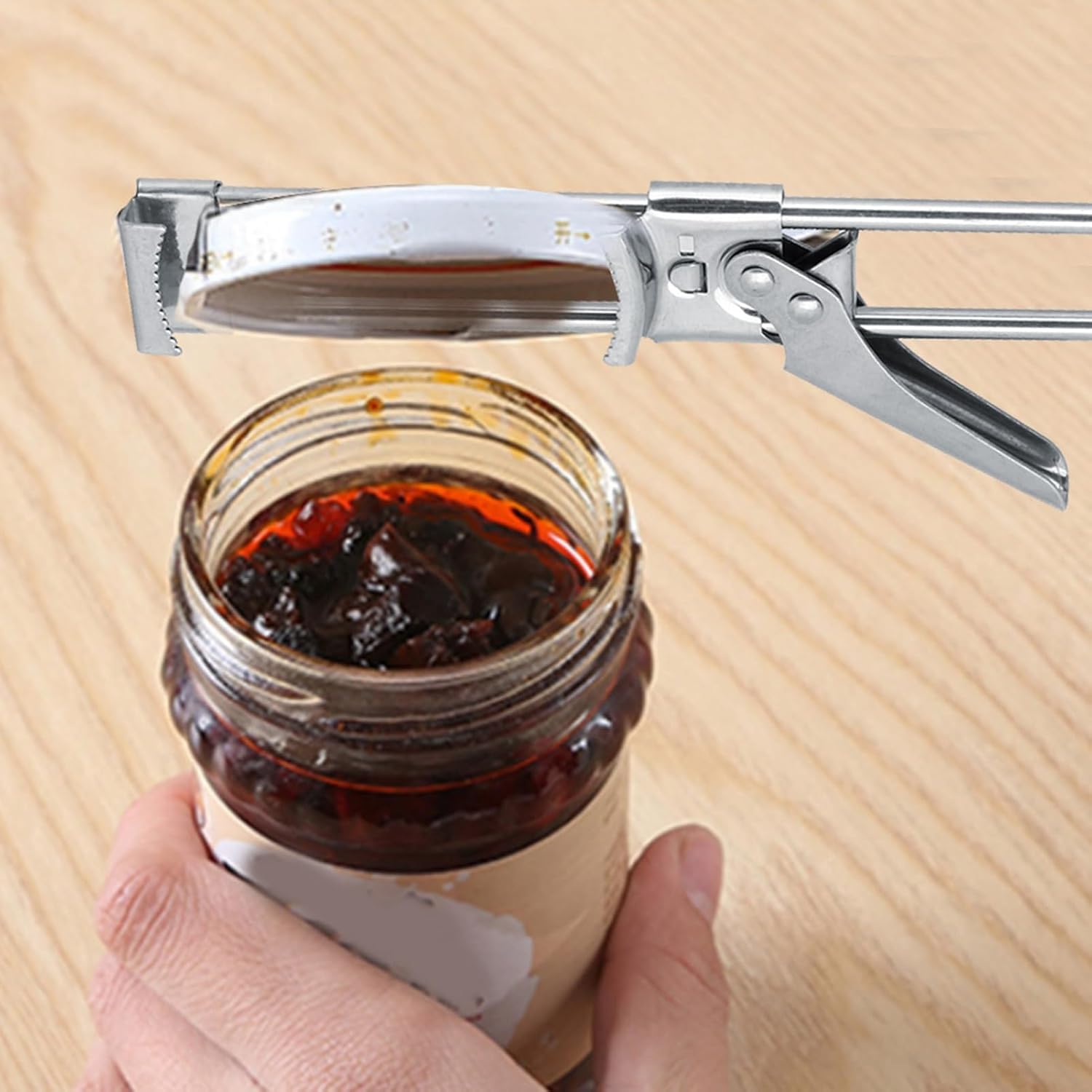 Adjustable Stainless Steel Jar Opener, Manual Adjustable Can Opener, Maximum Extension Length 5.1in Multifunctional Bottle Jar Openers for Home Kitchen, Restaurant Use