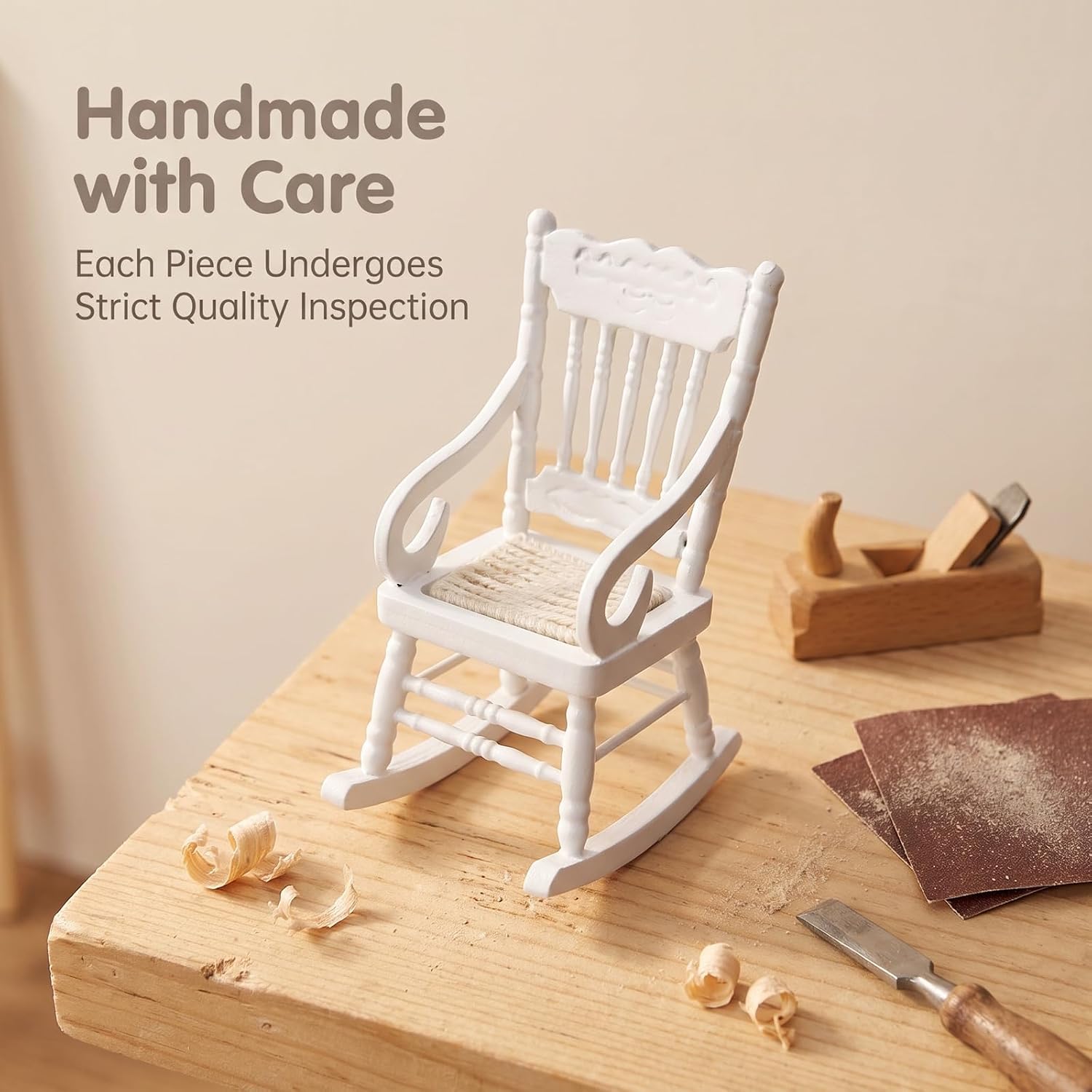 2 Pack Dollhouse Furniture 1 12 Scale Rocking Chair Miniature Accessories image 5