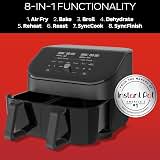 Vortex Plus XL ClearCook 8 Qt 8-in-1 Air Fryer, Black | airfryer, 8 quart, broil, dehydrate, crisp, roast, reheat, bake, family size — image 3