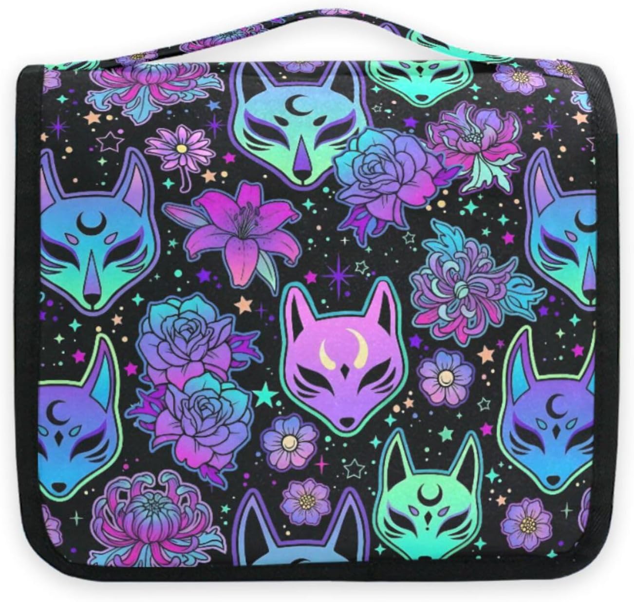 MNSRUU Hanging Toiletry Bag Magic Purple Fox Makeup Bag Travel bag for Toiletries Portable Toiletry Organizer Bags Toiletry Bag for Women Men, Travel-Essentials Toiletry Bag