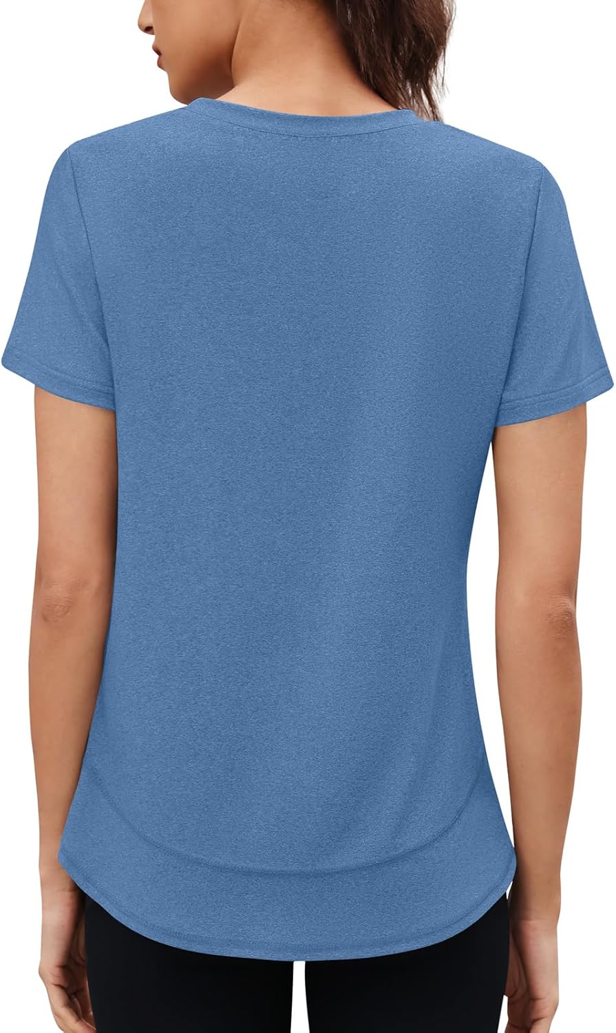 Womens Workout Tops Short Sleeve Crewneck Sports Yoga Running Shirts Quick Dry Outfits S-3XL - Image 6