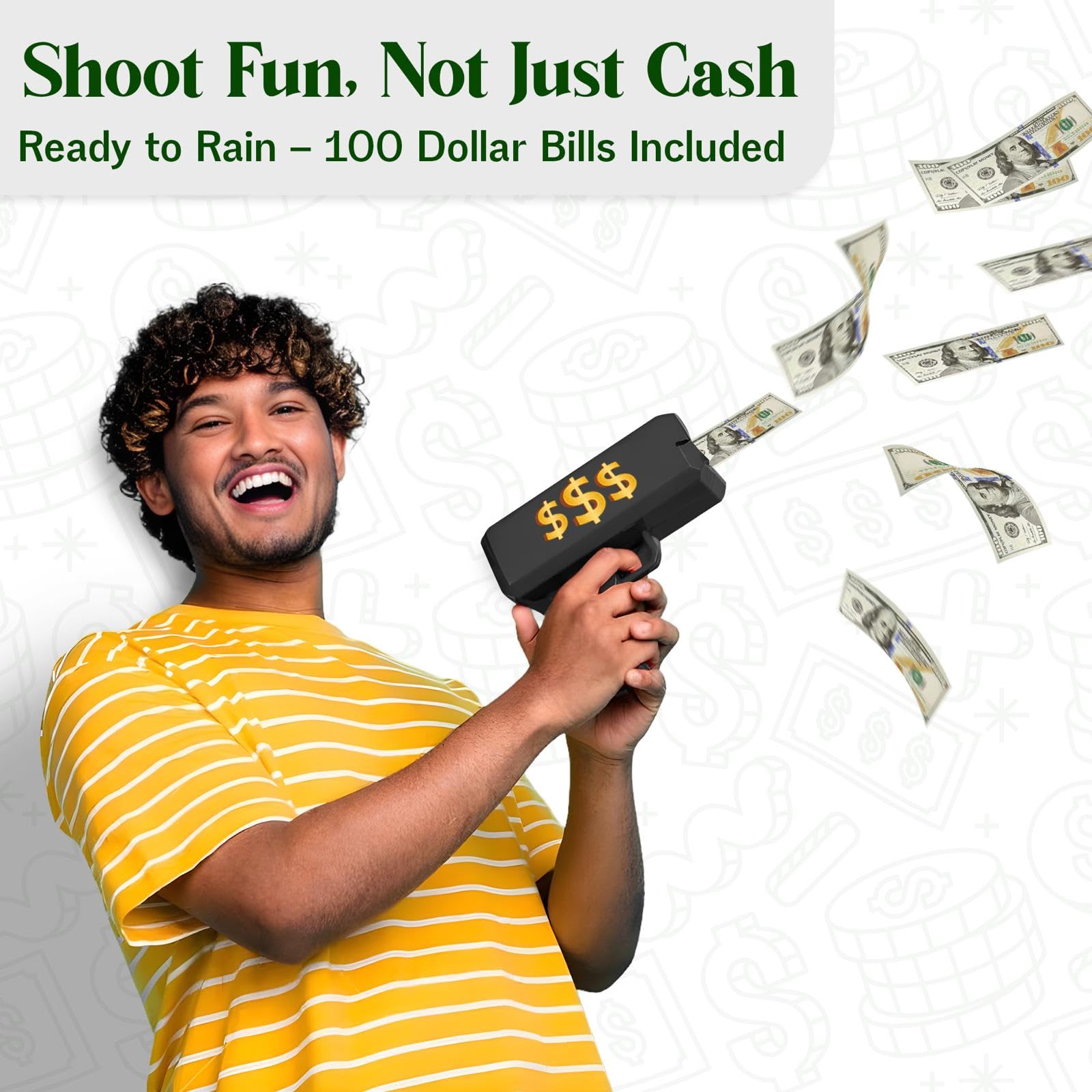 Black Money Gun Prop - Realistic Cash Shooter for Parties Movies, Games & Events, Medium - Image 4