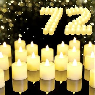 Coume 72 Pack Flameless Tea Light Candle Bulk, Warmer