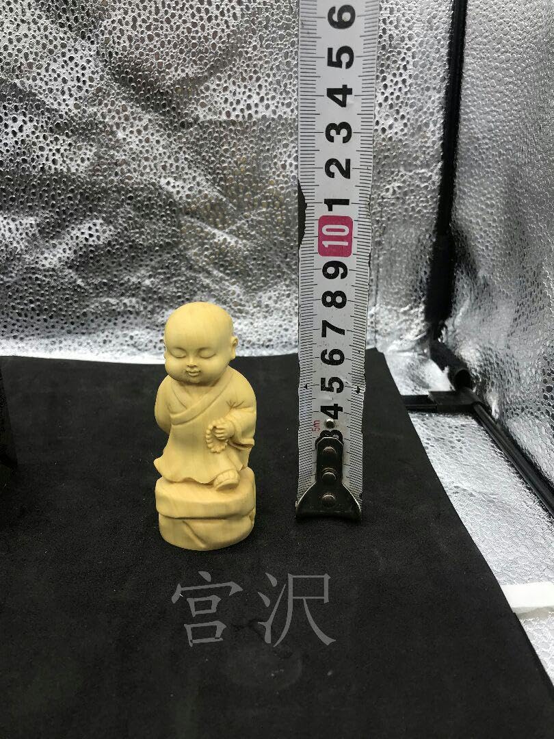 Amazon.co.jp: 沢小坊主 仏教工芸品 木彫仏像 災難除去 彫刻工芸品 
