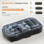 Vibration Plate Exercise Machine with APP, 3D Dual Motor Vibration Plate 199 Adjustable Speed, Vibrating Plate Automatic Mode P1-P7, 450 Lbs Capacity Shake Plate with Remote Control