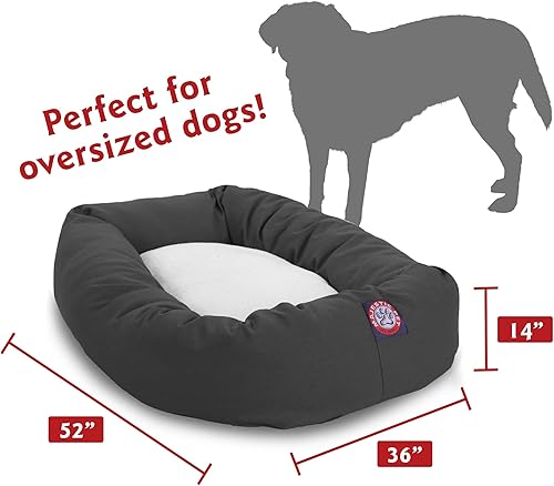 Miniatura 3 de Majestic Pet Cama para perros calmante de polialgodón Sherpa de 52 pulgadas, lavable, acogedora cama redonda suave para perros con columna vertebral