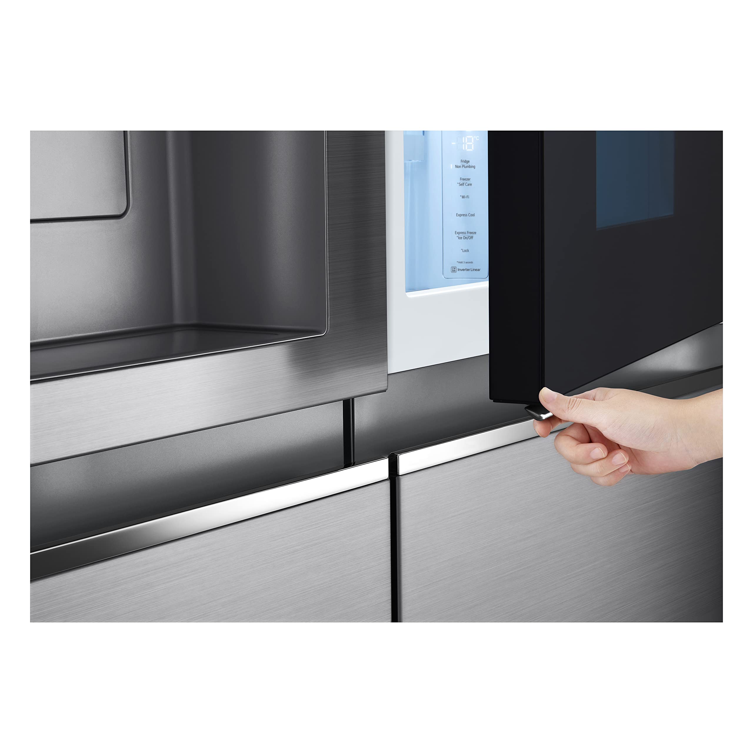 LG GSXV91PZAE - Frigorífico Americano Side by Side InstaView Total No Frost con congelador, 635 L, dispensador de agua y hielo UV Nano, refrigerador lineal, refrigerador inteligente con Wi-Fi y