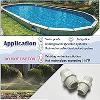 Vista 6 de 2 unids 1-1/2 "PVC accesorios de tubería pezón G1-1/2 X G1-1/2 macho a macho conector adaptador de acoplamiento de rosca HE023-1-1/2