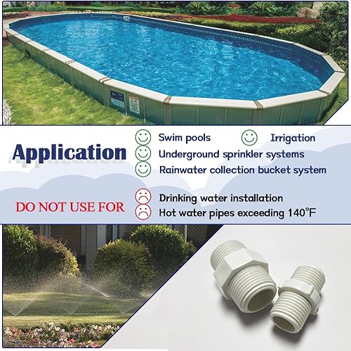 Miniatura 6 de 12 unids 34 pulgadas PVC tubería de montaje hexagonal pezón G34 macho X G34 macho adaptador de acoplamiento de rosca tubería de fontanería conexión