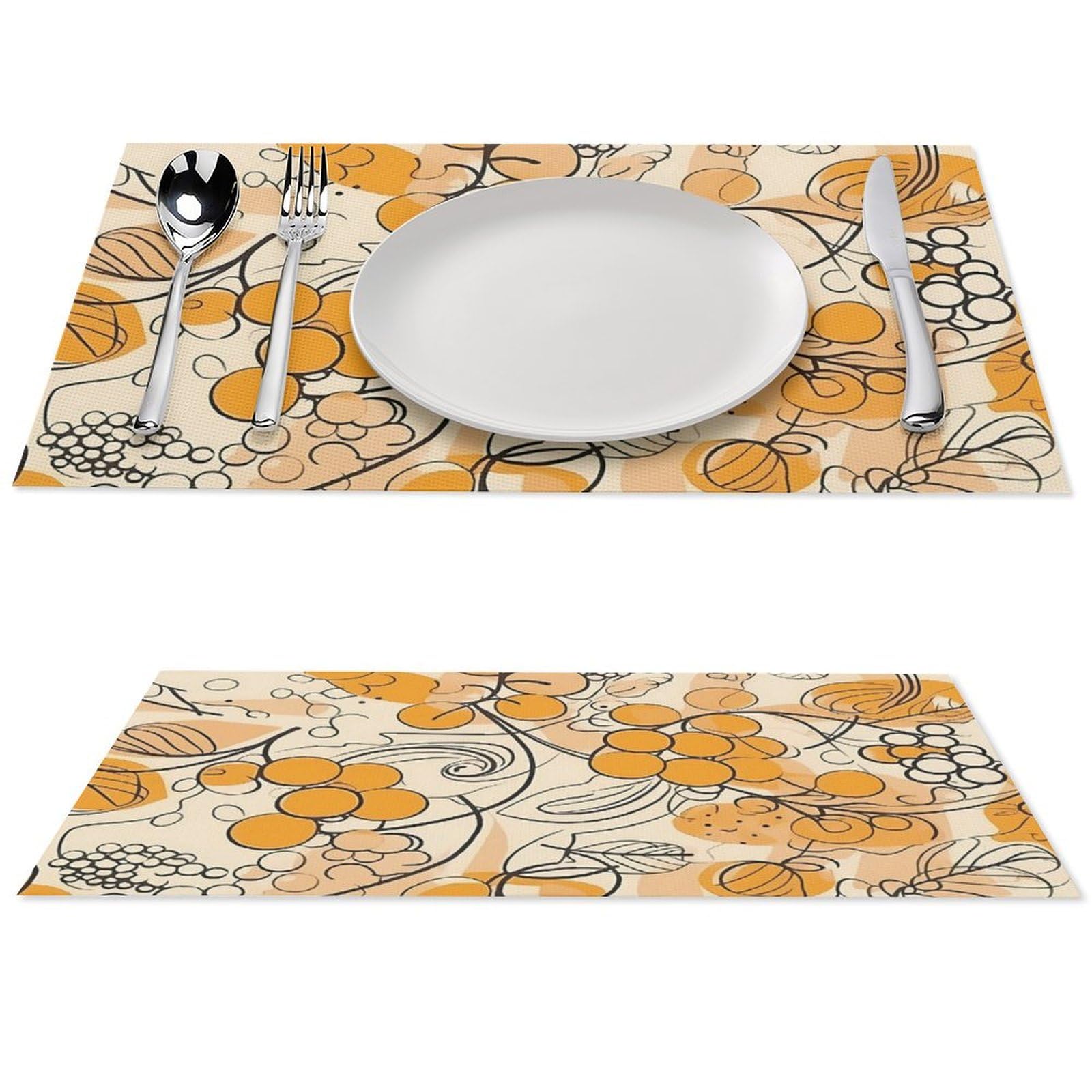 Set de table résistant à la chaleur et antidérapant jaune en PVC lavable Lot de 4