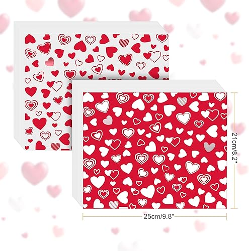 Miniatura 2 de ROOKEA 160 hojas de papel encerado para comida delicatessen, envoltura de papel para sándwich, dulces, galletas, envolturas de patrón de corazón,