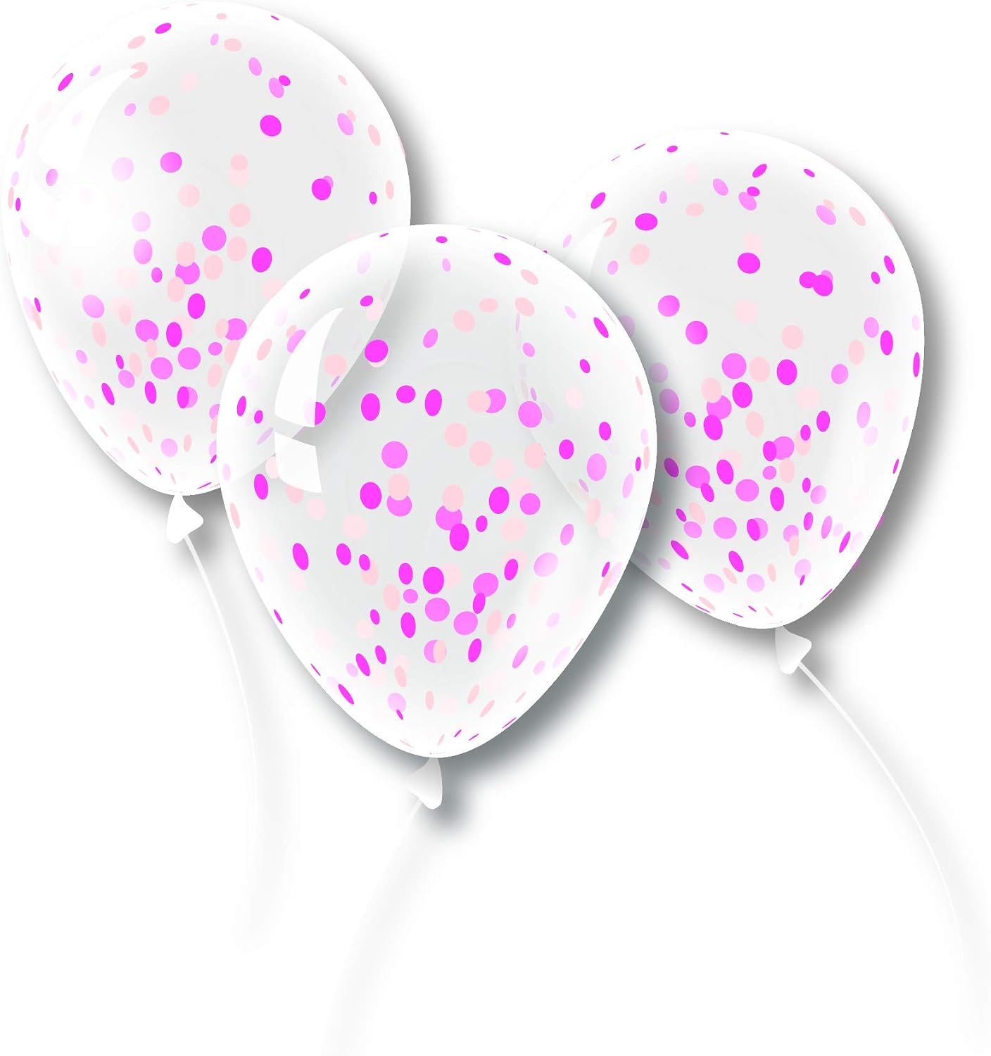 PMU 12" Confetti Balloons Bridal & Baby Shower Balloon Decorations Balloons for Parties Latex Party Balloons Graduation Engagement, Wedding, Birthday, Suprise Party or Any Occassions (3/Pkg) Pkg/12