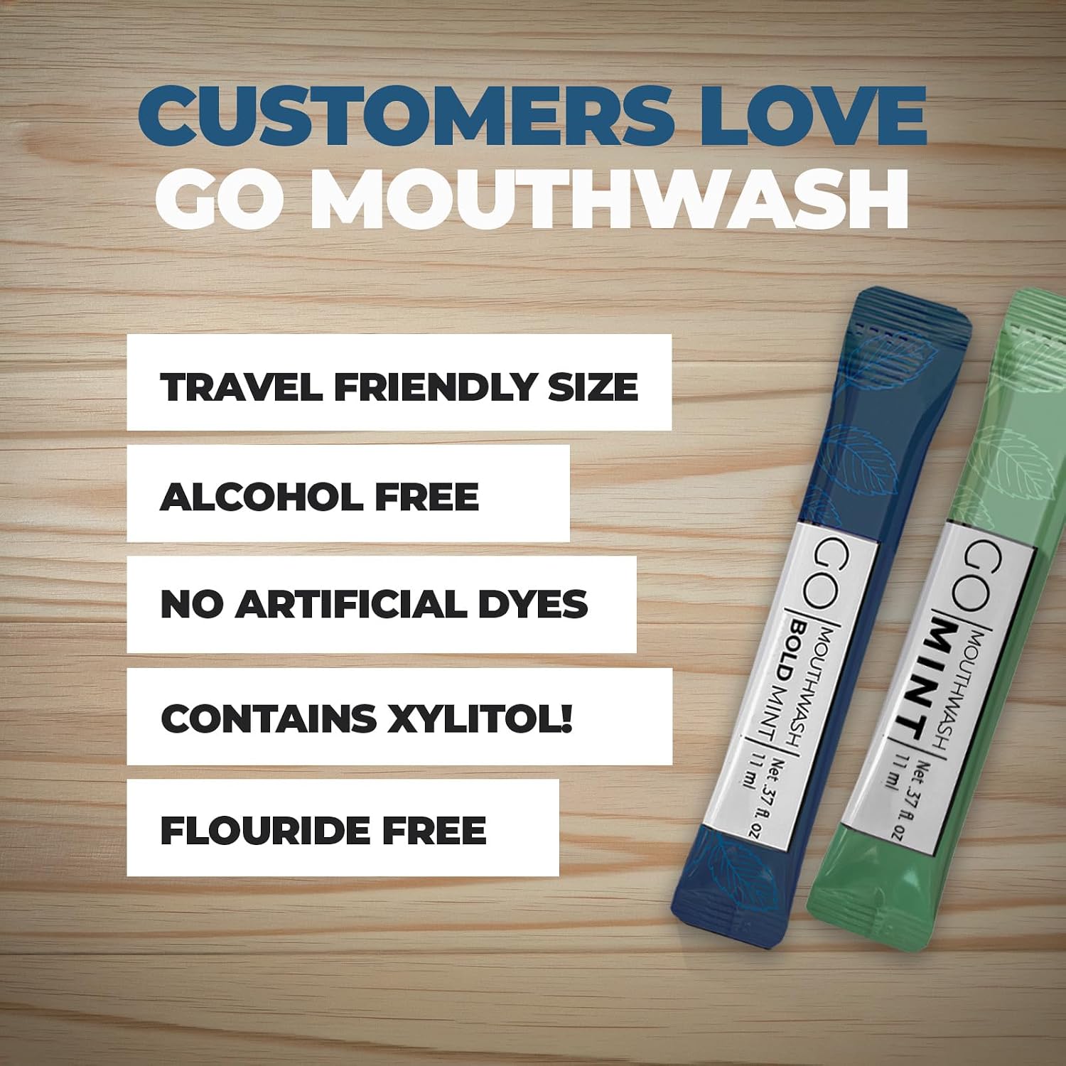Bold Mint GO Travel Size Mouthwash Packets – Individual Mini Mouthwash for Fresh Breath - Smart Single Packet Design to Reduce Travel Bottle Waste.