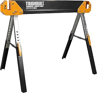 ToughBuilt - Folding Sawhorse/Jobsite Table - Sturdy, Durable, Lightweight, Heavy-Duty, 100% High Grade Steel, 1300lb Capa...