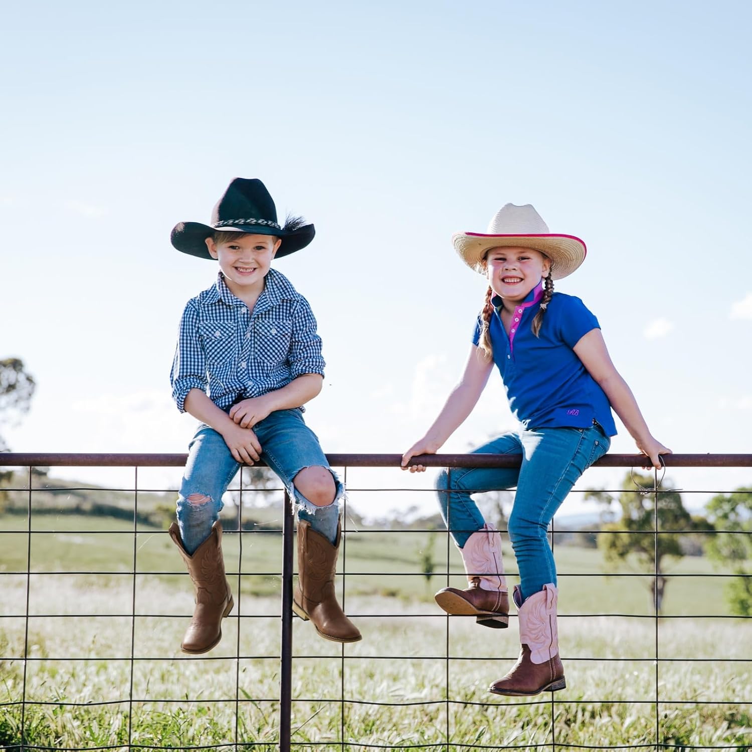 Rollda Kids Cowboy Boots for Boys Girls Western Square Toe Cowgirl Boots with Walking Heel (Toddler/Little Kid/Big Kid) - Image 5