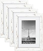 Vista 18 de Juego de collage de marcos de fotos de granja de 5 x 7, cepillo de alambre rústico negro texturizado, borde de madera texturizada, vidrio plexiglí