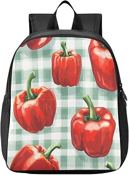 ATTX Lightweight Waterproof Red Bell Peppers Backpack - Durable Outdoor Daypack for Travel, Hiking, Commuting#454