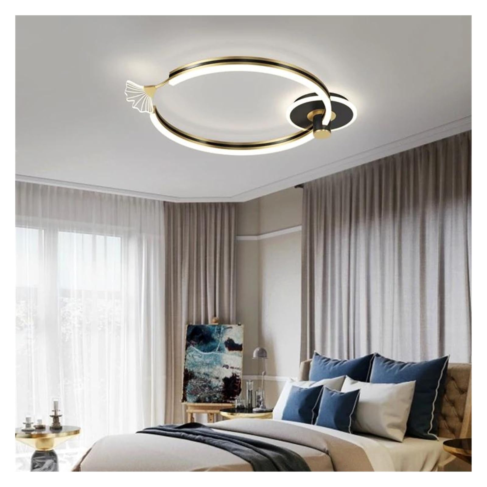 Plafonnier LED chambre et bureau réglable avec éclairage d'intérieur - 7