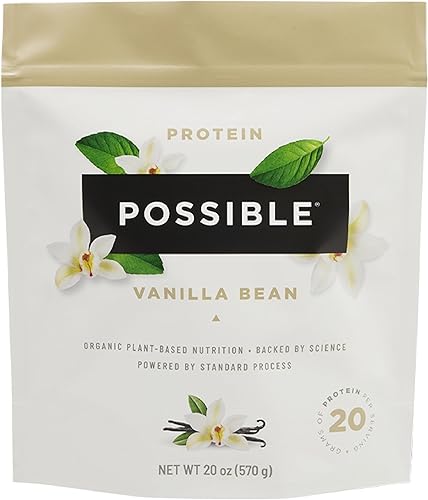 Vista 15 de Proteína en polvo de vainilla, 0.71 onzas de mezcla de proteínas veganas a base de plantas, sin OMG, sin lácteos, sin gluten, 0.12 oz de BCAA - 9