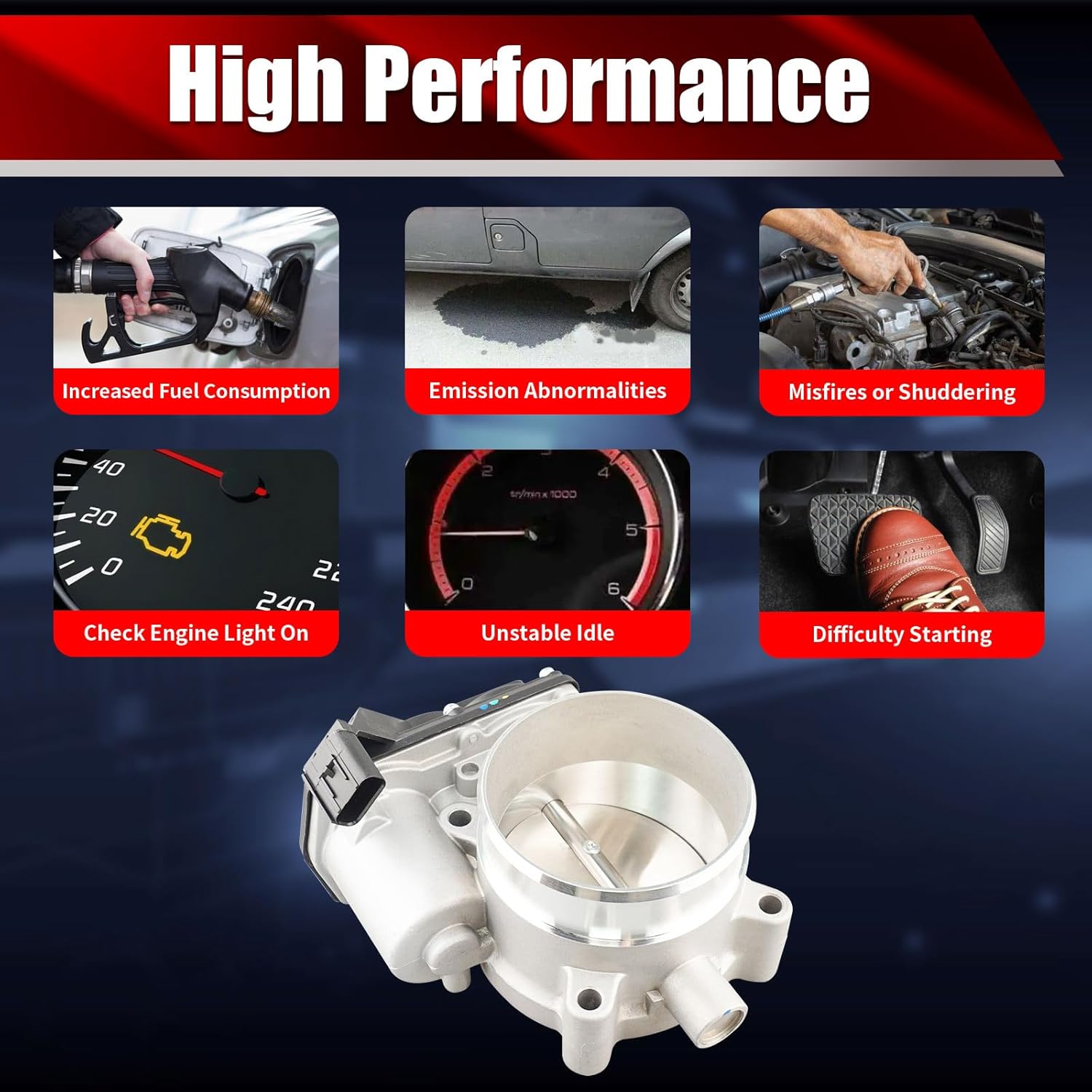 Electronic Throttle Body Assembly S20083 Compatible with Ford F-150 Mustang 2011-2014 Lobo 2011-2013 5.0L V8 Replaces BR3Z9E926C 977-594 67-6024 TB1148