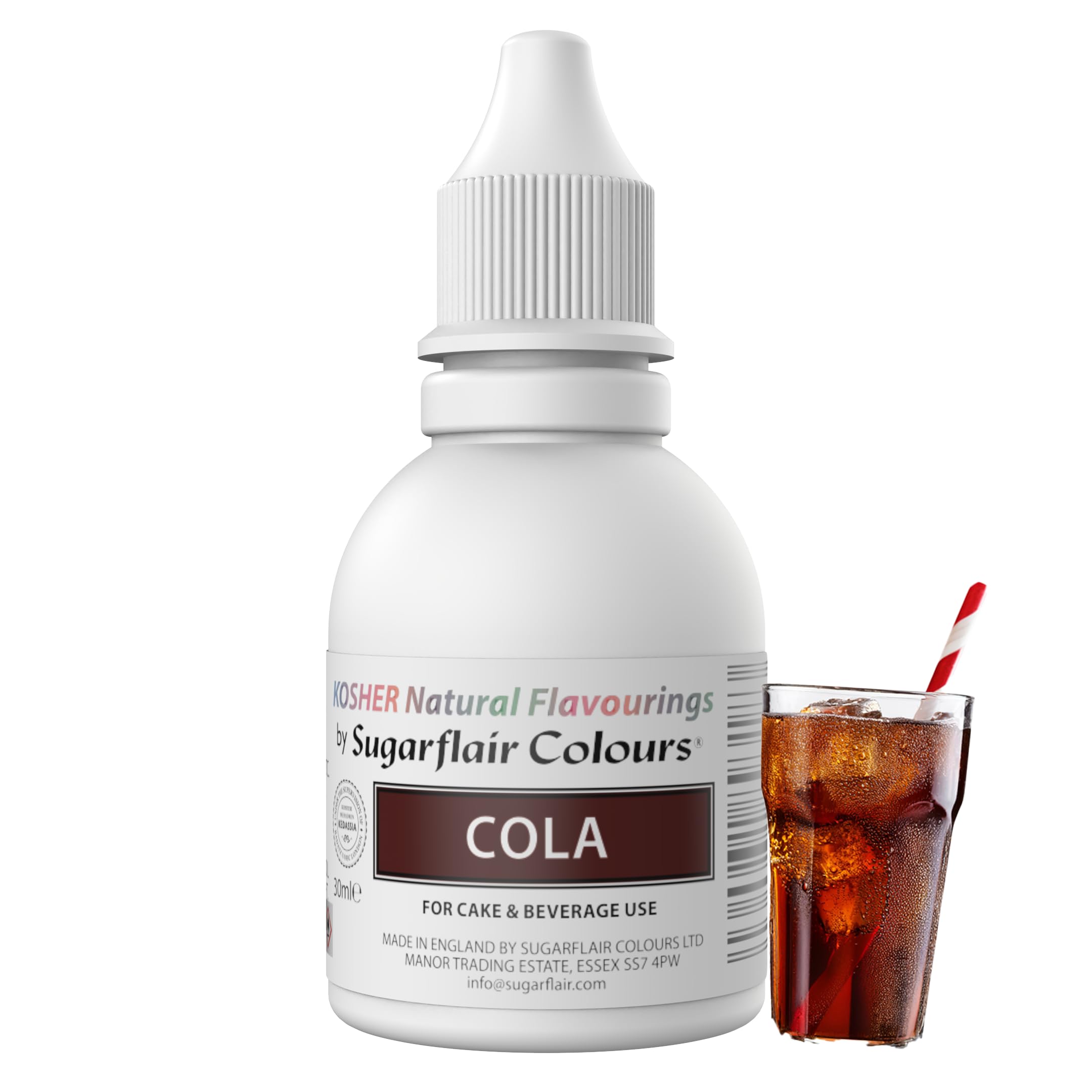Sugarflair Cola Flavouring - Natural Food Flavouring for Baking, Cakes, Ice Creams, Chocolates, Icings and More! Pack Your Bakes With A Delicious Natural Food Flavour Extract - 30ml