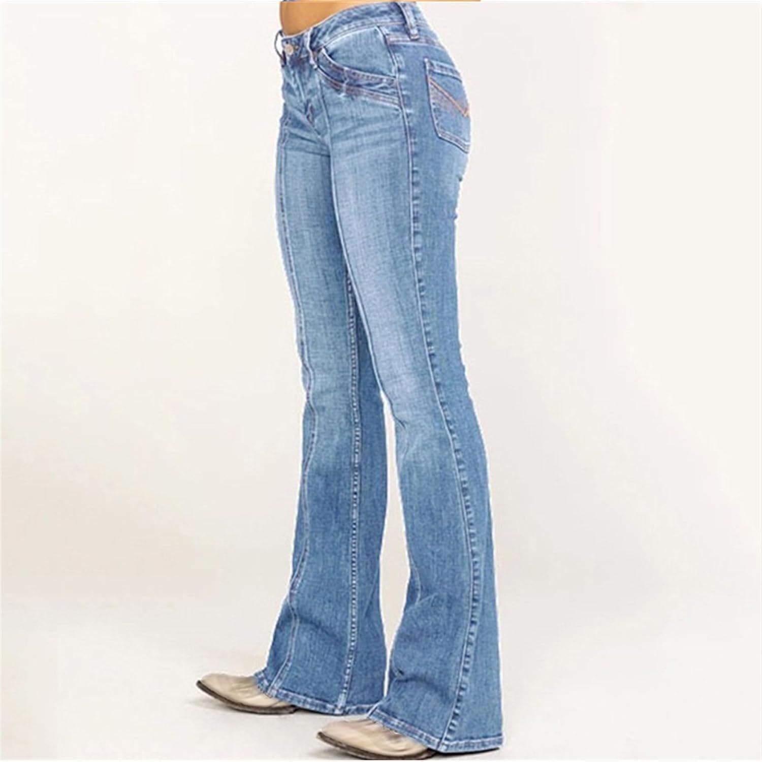 Women's Casual Flare Streetwear Jeans Comfort Stylish Outdoor Denim Pants Slim Fit Stretch Jeans Trouser